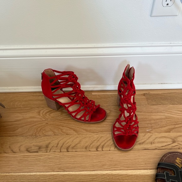 Vince Camuto | Shoes | Vince Camuto Red Sandal Heels | Poshmark